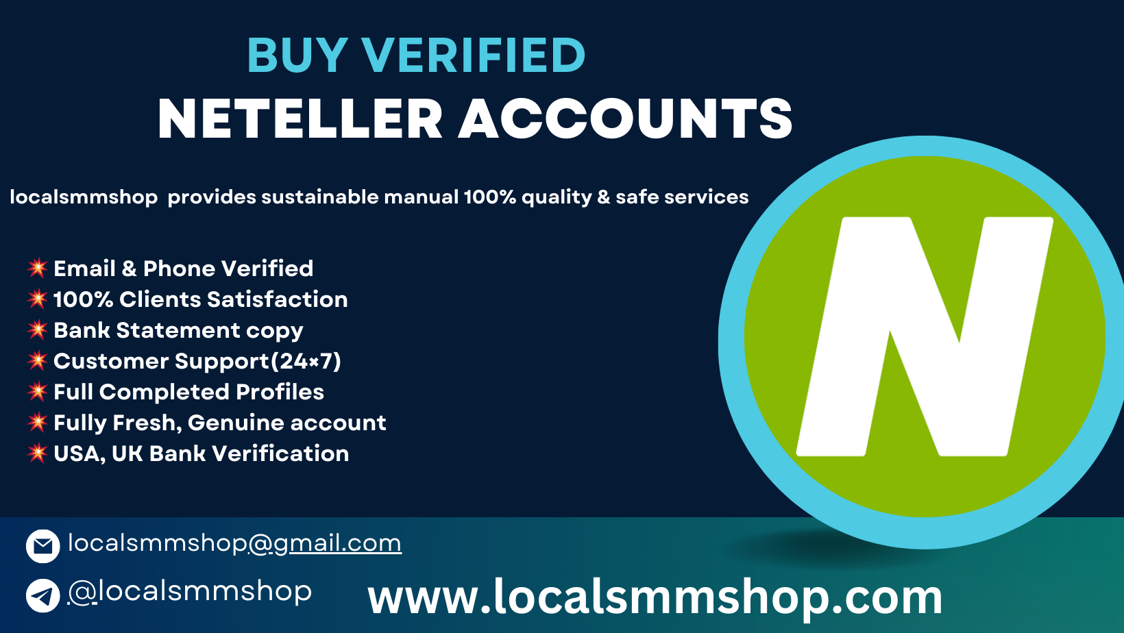 Buy Verified Neteller Accounts - 100% positive seller