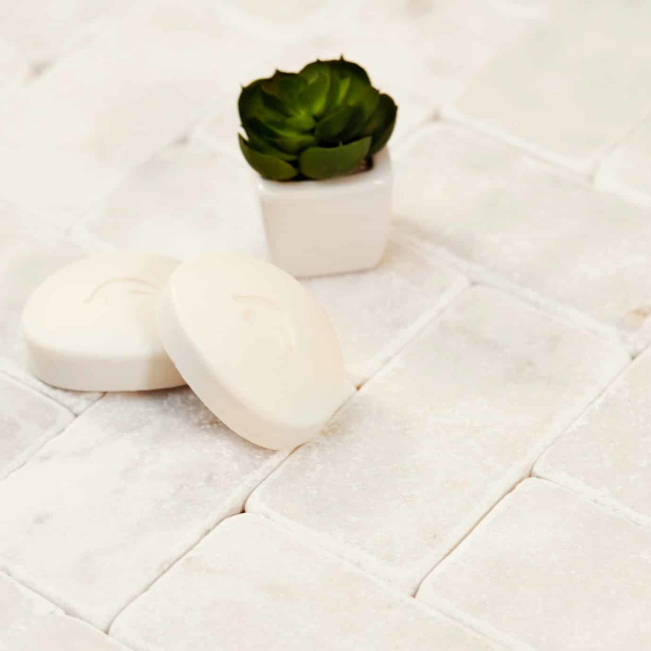 Calacatta White Tumbled Brick Effect Marble - Authentic Stone