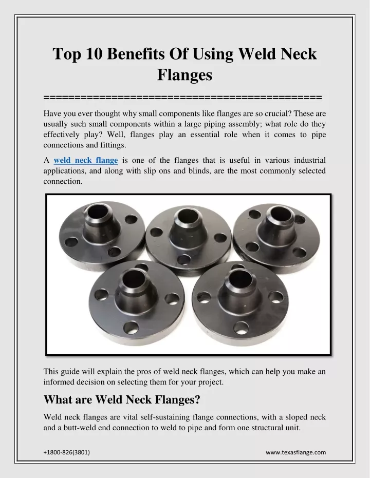 PPT - Top 10 Benefits Of Using Weld Neck Flanges PowerPoint Presentation - ID:13099785