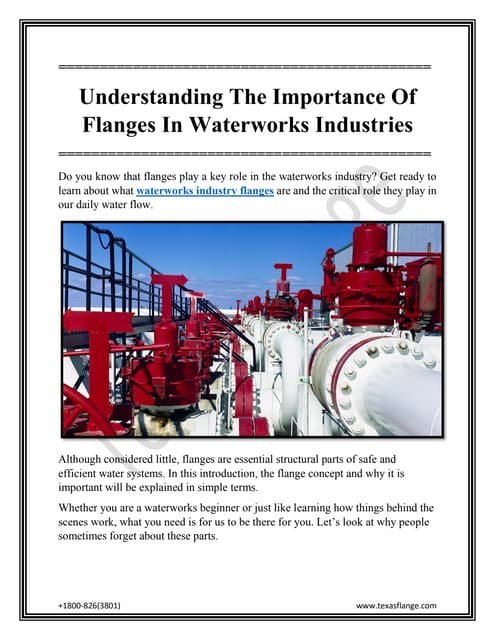 Understanding The Importance Of Flanges In Waterworks Industries.pdf