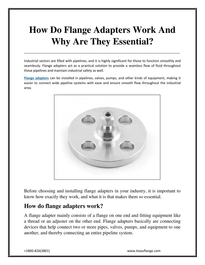 PPT - How Do Flange Adapters Work And Why Are They Essential_ PowerPoint Presentation - ID:13386821