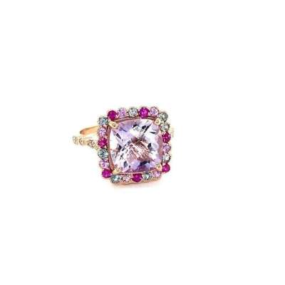 Rose Gold Cocktail Ring | Cushion Cut Amethyst Ring Profile Picture