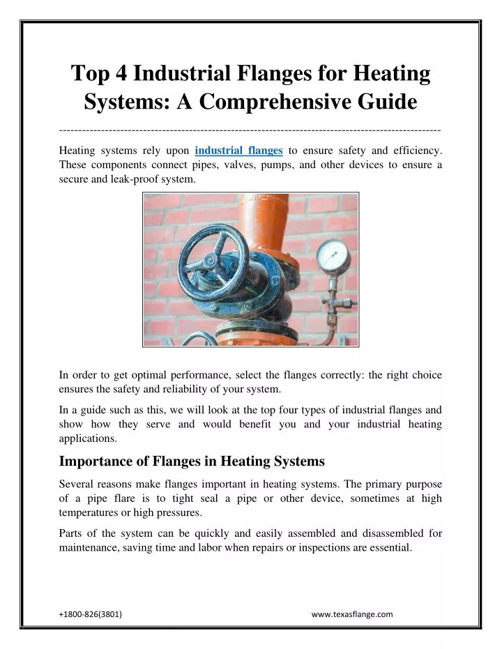 PPT - Top 4 Industrial Flanges for Heating Systems_ A Comprehensive Guide PowerPoint Presentation - ID:13688489