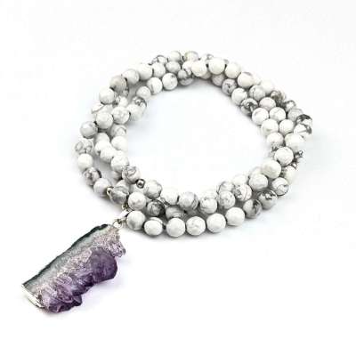 Amethyst & Howlite Tasbih | Women's Islamic Beads - 99 Beads, 6/8mm Profile Picture